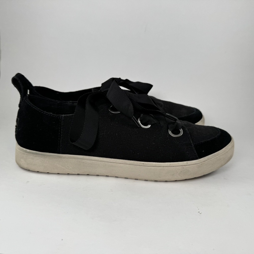 Koolaburra by UGG Womens Black Canvas Ribbon Lace Low‎ Top Sneakers Shoes 9.5 - Picture 6 of 8